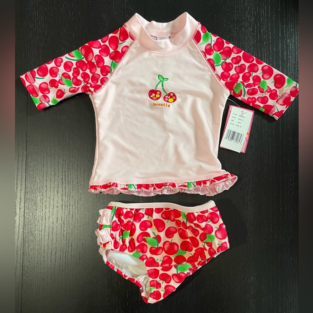 NWT WeatherTamer Girls Swim Set Size 24 Months